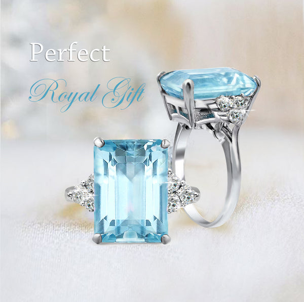 Meghan markle aquamarine cocktail on sale ring