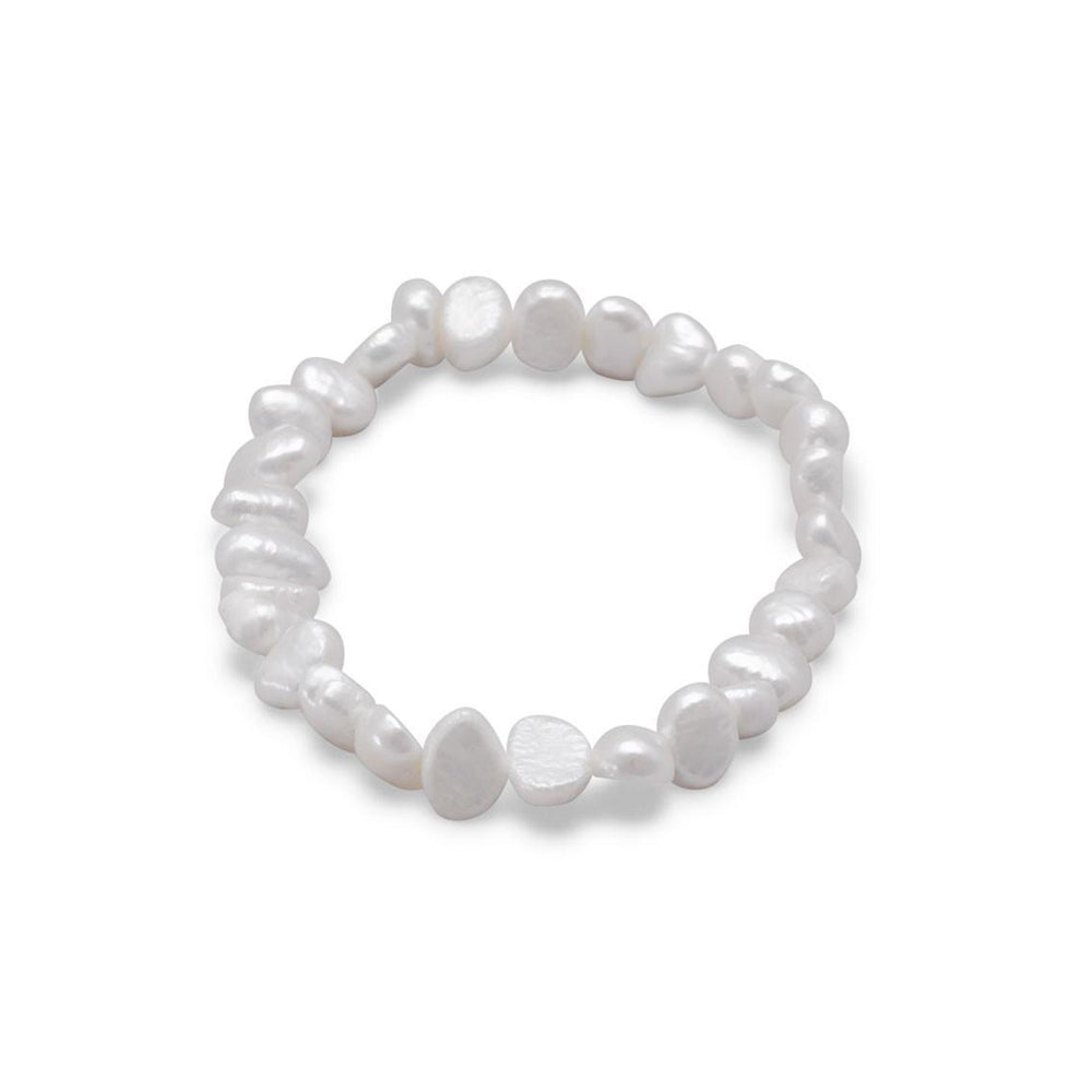 White Freshwater Cultured Pearl Stretch Bracelet