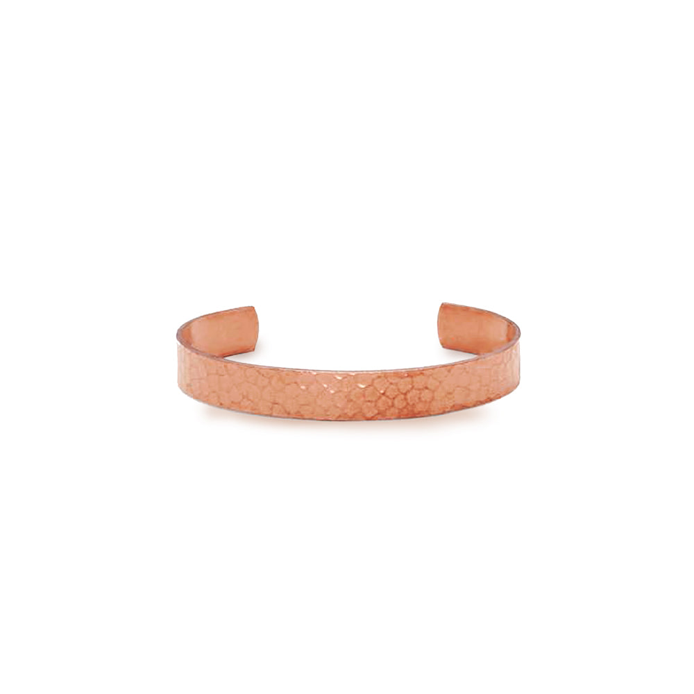 Pure Uncoated Hammered Solid Copper Cuff Bangle Bracelet, 10mm