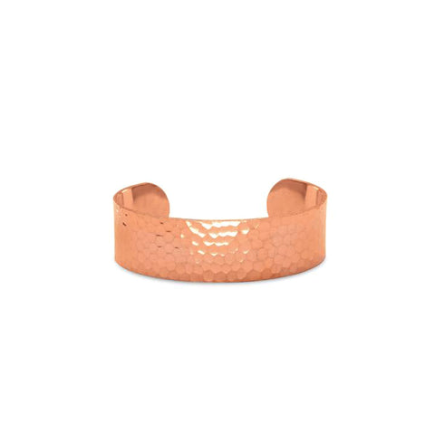Pure Uncoated Hammered Solid Copper Cuff Bangle Bracelet, 20mm