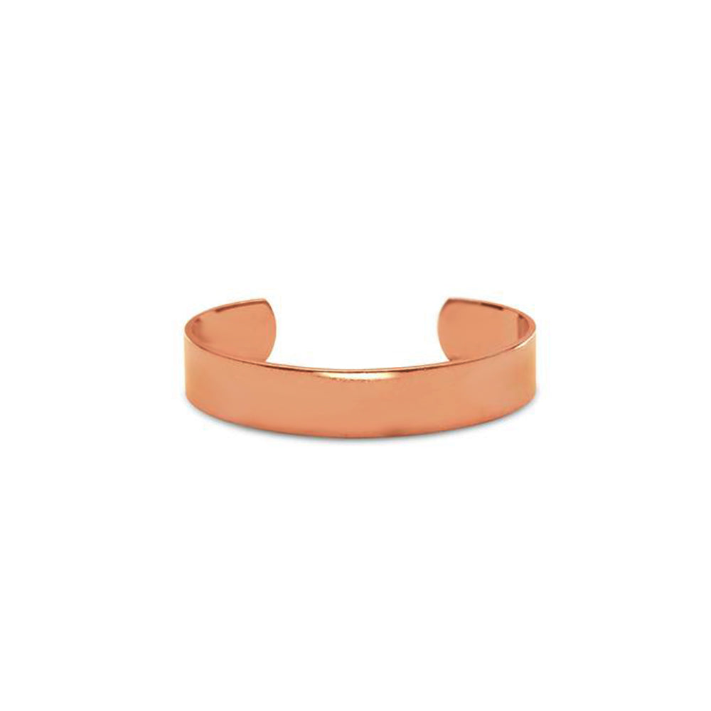 Pure Uncoated Polished Solid Copper Cuff Bangle Bracelet, 13mm