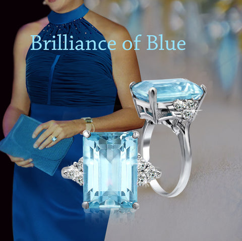 20Carat Princess Diana & Meghan's Aquamarine Cocktail Ring