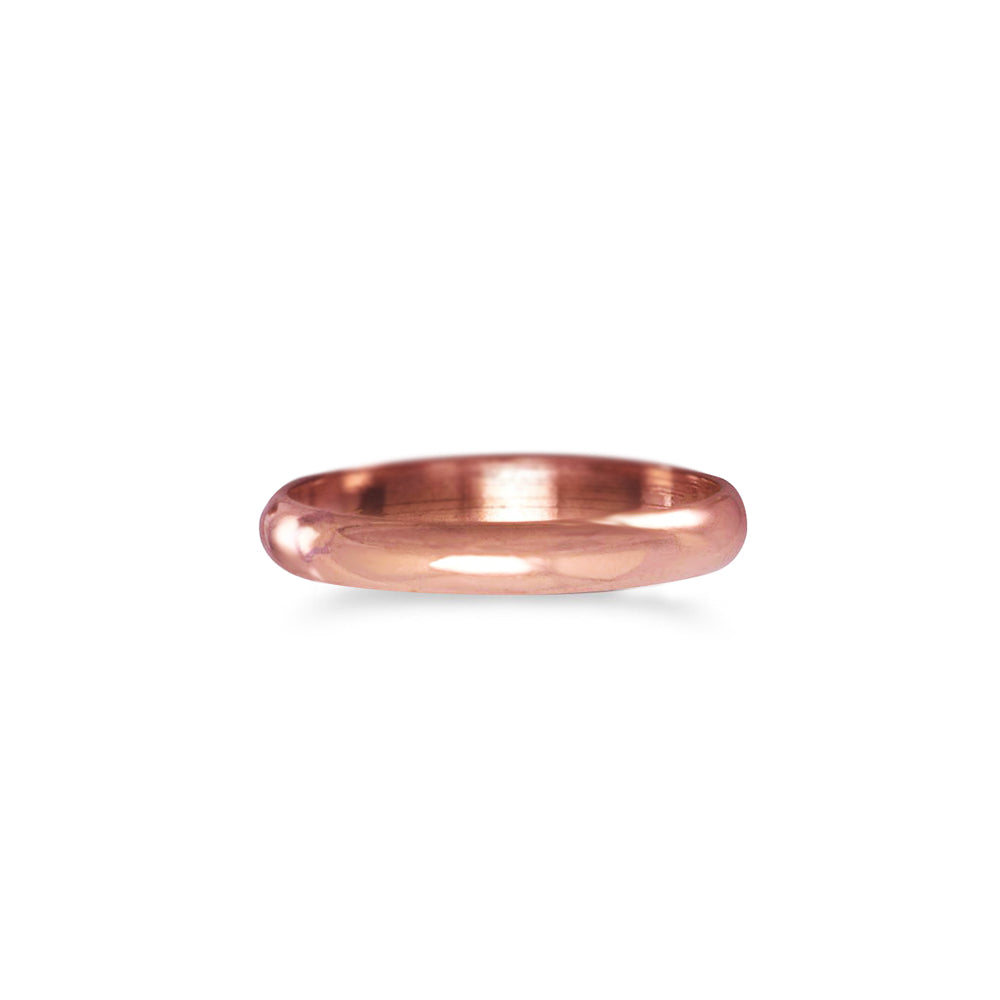 Pure Uncoated Copper Therapy Ring, 3mm