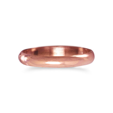Pure Uncoated Copper Therapy Ring, 3mm