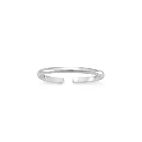Sterling Silver 1mm Plain Band Toe Ring