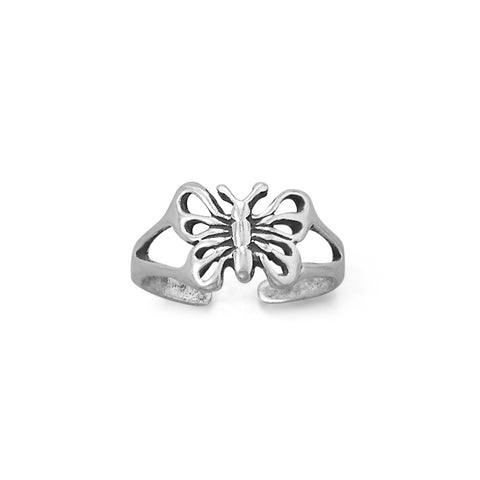 Oxidized Sterling Silver Butterfly Toe Ring