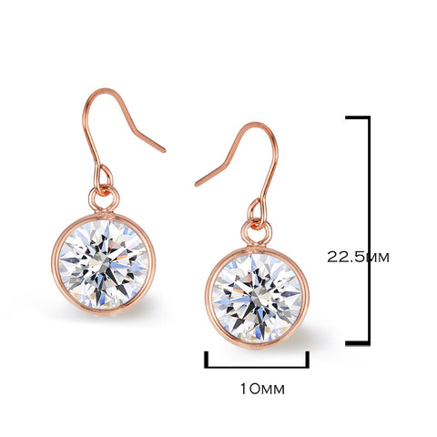 Samie Collection Rose Gold Plated 5.5ctw CZ Dangle Earrings
