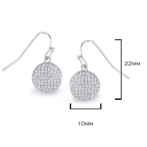 Samie Collection Rhodium Plated 0.62ctw CZ Circle Dangle Earrings