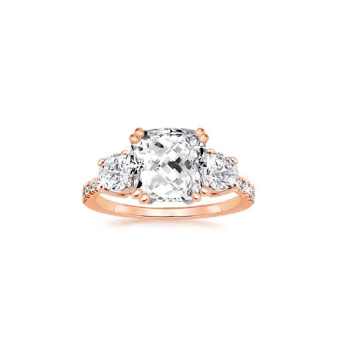 Samie Collection 3.8ctw CZ Meghan Markle Modern Luxe Engagement Ring in Rose Gold Plating