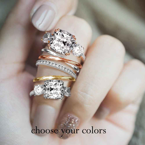 3.8ctw CZ Modern Luxe Royal Engagement Ring in Rose Gold Plating