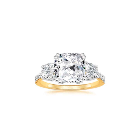 Samie Collection 3.8ctw CZ Meghan Markle Modern Luxe Engagement Ring in Gold Plating