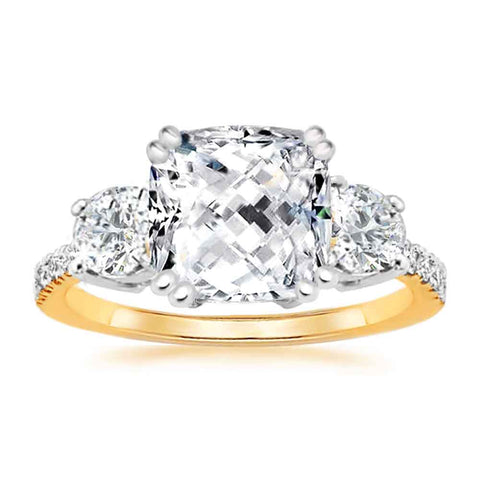 3.8ctw CZ Modern Luxe Royal Engagement Ring in Gold Plating