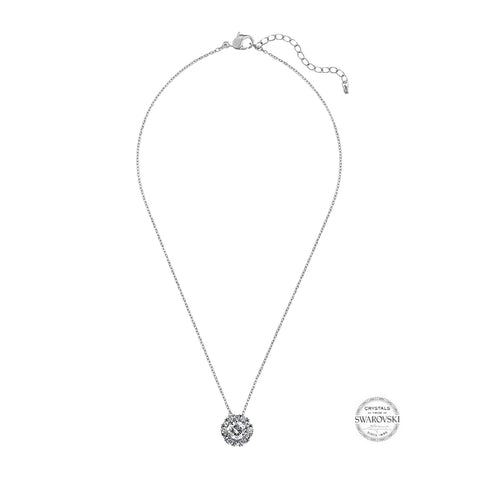 Samie Collection Swarovski® Crystal Floral Pendant Necklace in Rhodium Plating, 16-18"