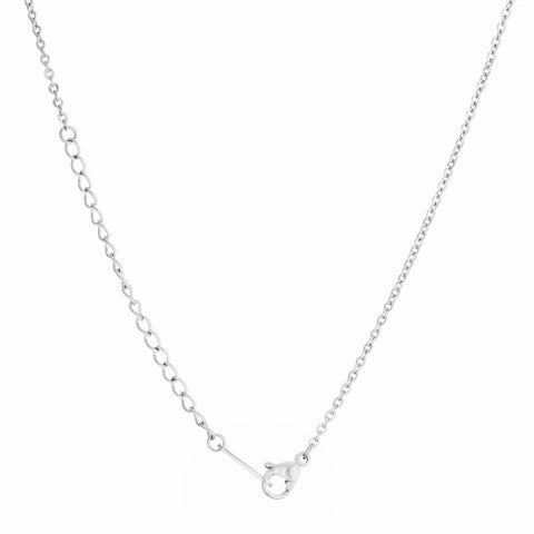Samie Collection Rhodium Plated Stainless Steel Engraved Bar Necklace, 16"+2" Extender