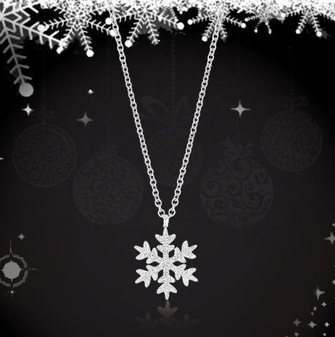 Stainless Steel Snowflake Pendant Necklace,18”
