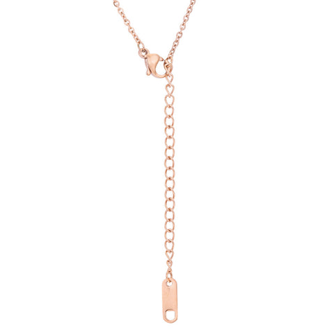 Samie Collection 18K Rose Gold Plated Butterfly Asymmetric Necklace (18” +2” Extender)