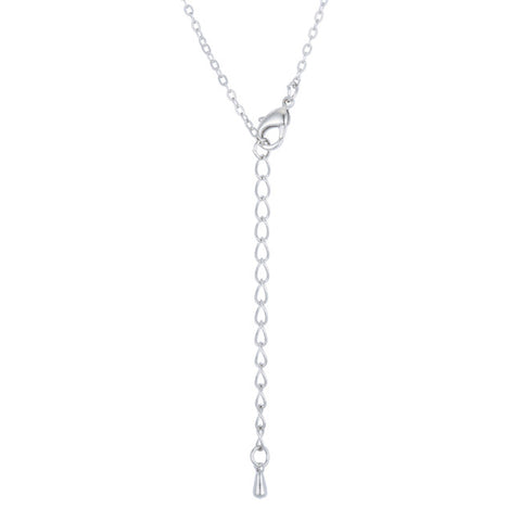 Samie Collection Rhodium Plated 0.33ctw CZ Circle Pendant Necklace, 18"+2" Extender