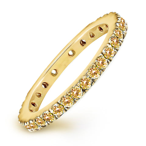 0.87ctw CZ Eternity Wedding Band in Gold Plating, 2.2mm