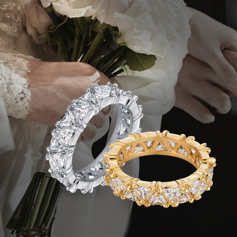 6.44ctw Trillion CZ Eternity Wedding Ring