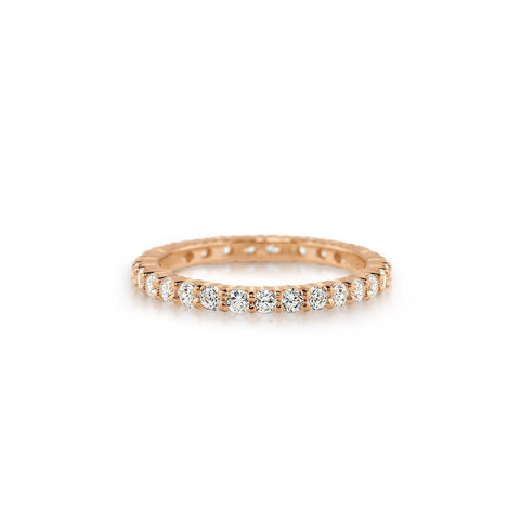 Rose Gold Plated 0.87ctw Round CZ Eternity Ring