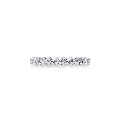 Samie Collection Rhodium Plated .87ctw CZ 2.5mm Eternity Wedding Band Ring