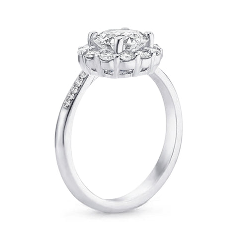 Samie Collection 1.5ctw CZ Flower Halo Engagement Rings