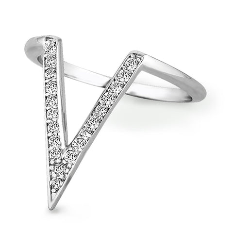 Pave CZ Delta Ring