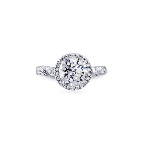 Samie Collection Rhodium Plated 2.34ctw Round CZ Vintage Halo Engagement Ring