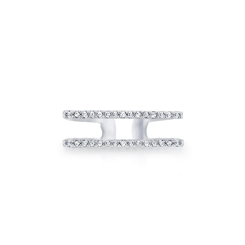 Pave CZ Open Duo Band Ring