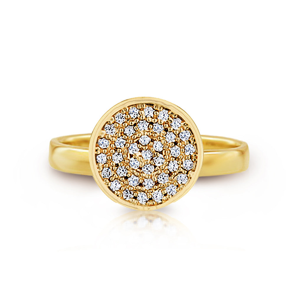 Samie Collection Circle Ring with 0.74ctw CZ in Gold / Rhodium Plating