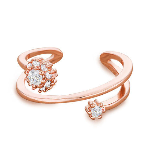 Samie Collection Swirl Ring with 0.25ctw CZ in Rose Gold Plating