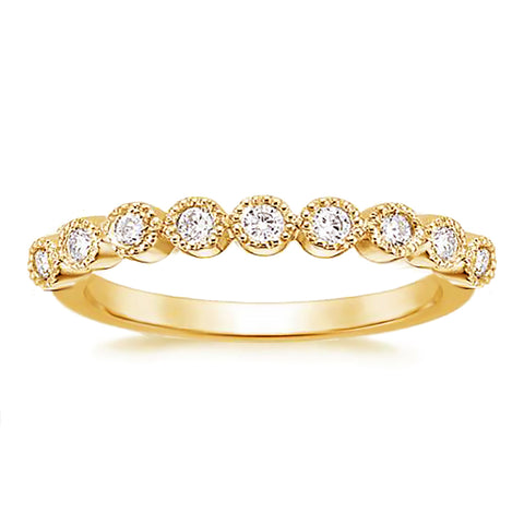 Milgrain Eternity CZ Wedding Ring in Gold Plating