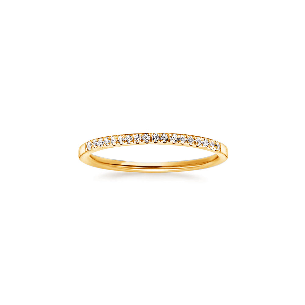 Samie Collection 0.17ctw CZ Half Eternity Ring in Gold Plating