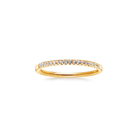 Samie Collection 0.17ctw CZ Half Eternity Ring in Gold Plating