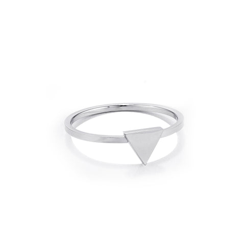 Stainless Steel Triangle Stackable Ring in Silver-tone,  1mm Band